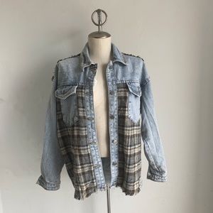 Brand NEW Plaid Denim Jean Jacket